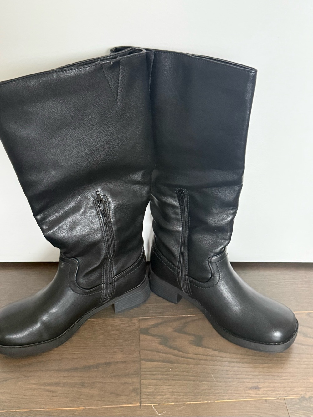 Sugar Black Mid-Calf Heeled Boots - Picture 2 of 4